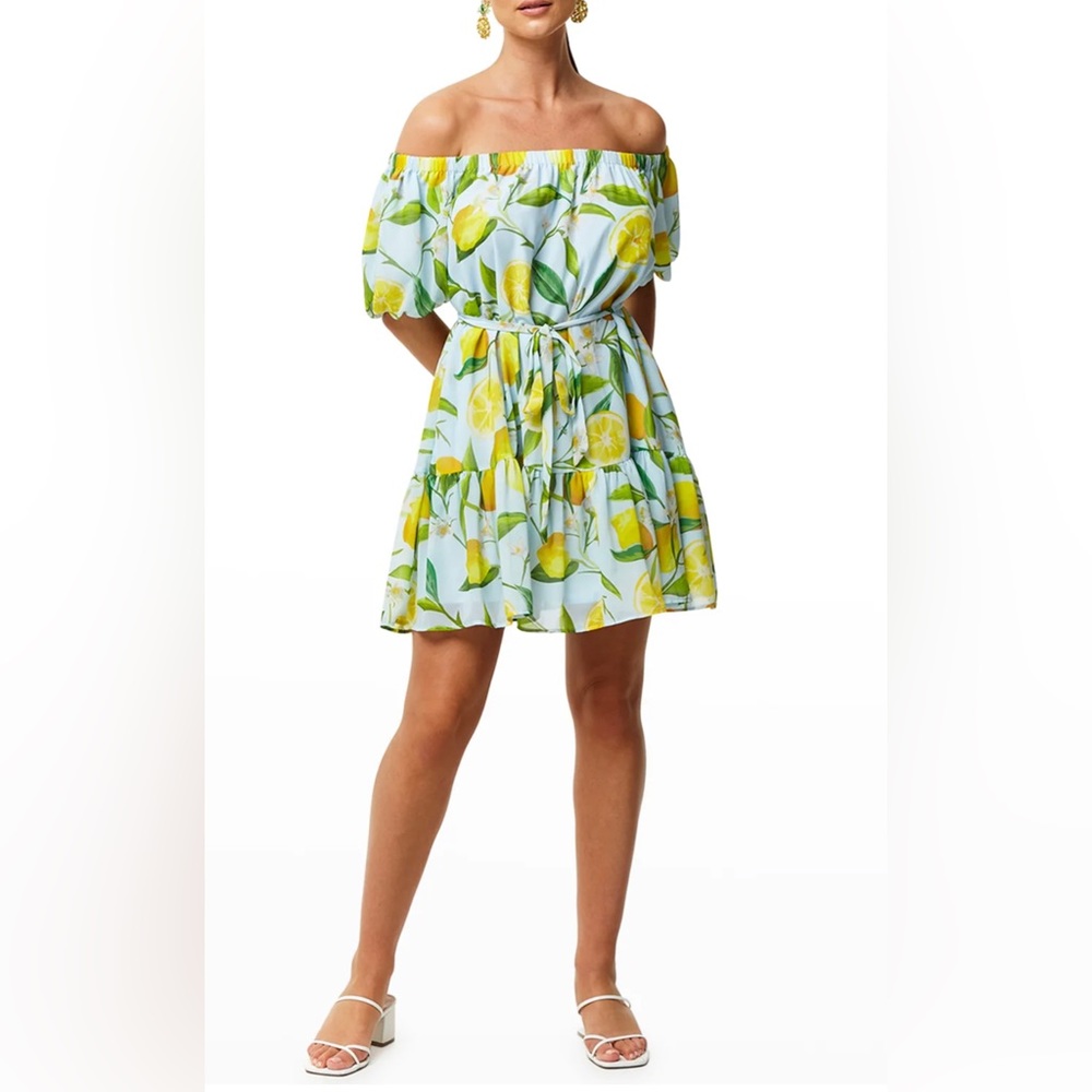 NWT Mestizo WILLOW OFF-SHOULDER MINI DRESS IN LIMONCELLO Size Small